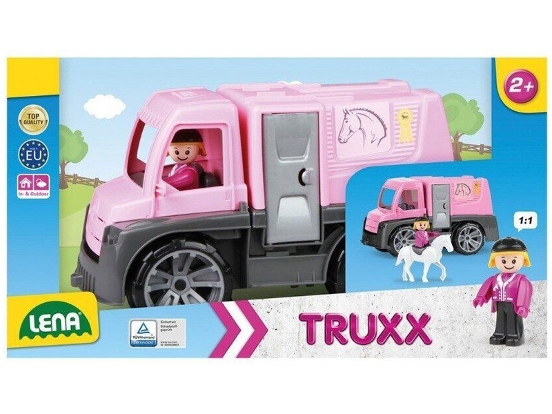 Rózsaszín lószállító teherautó 28 cm lófigurával