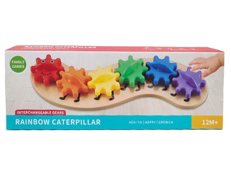 Szivárvány hernyó plüssjáték