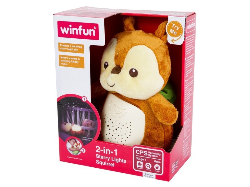 Puha mókus altató projektorral és zenével