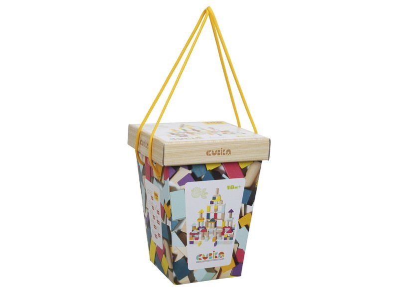 Cubika 50 db fa építőkocka - zárható doboz