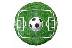 Futball mintás fólia lufi - kerek, 36 cm