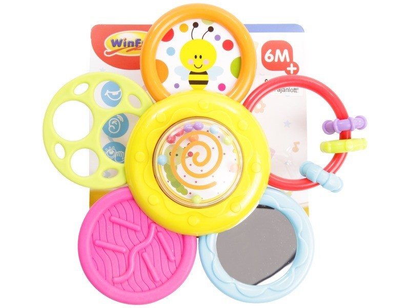 Virág alakú rágóka bébijáték tapadókoronggal