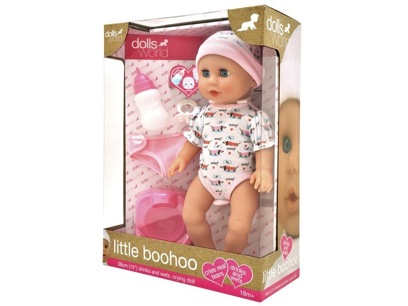 Boohoo játékbaba 38 cm - iszik, pisil, sír