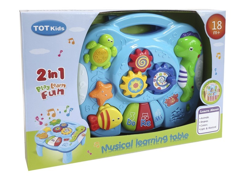 Fejlesztő zenélő világító asztal babáknak