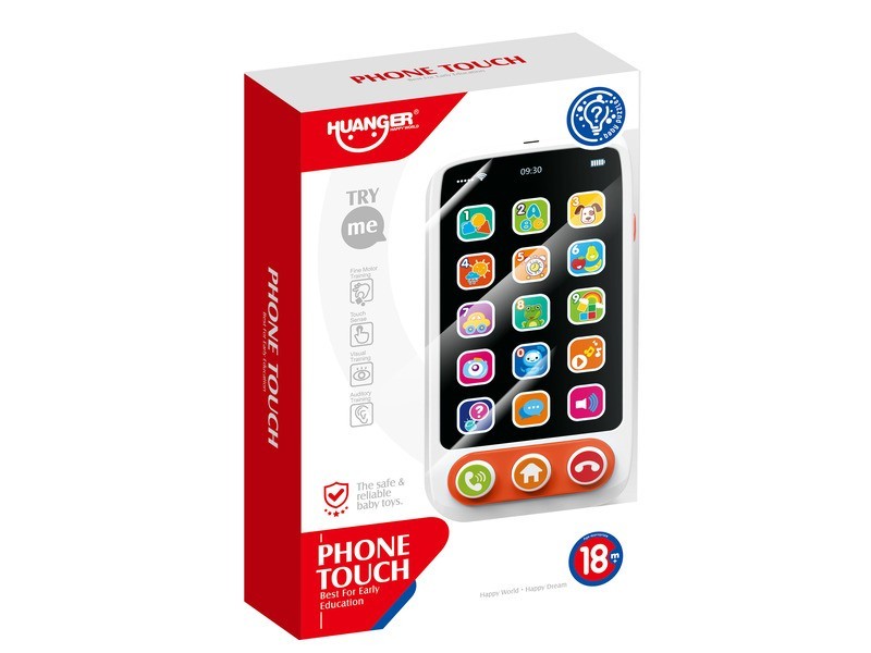 Zenélő bébitelefon – világító, puha