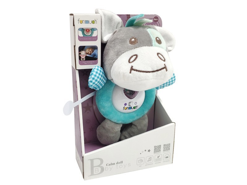 Puha zenélő és világító csacsi bébijáték