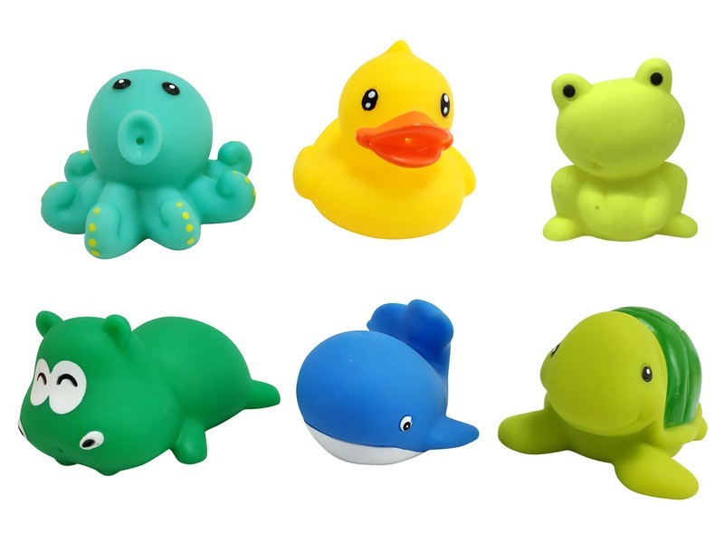 Műanyag fürdőállatok, 6 db