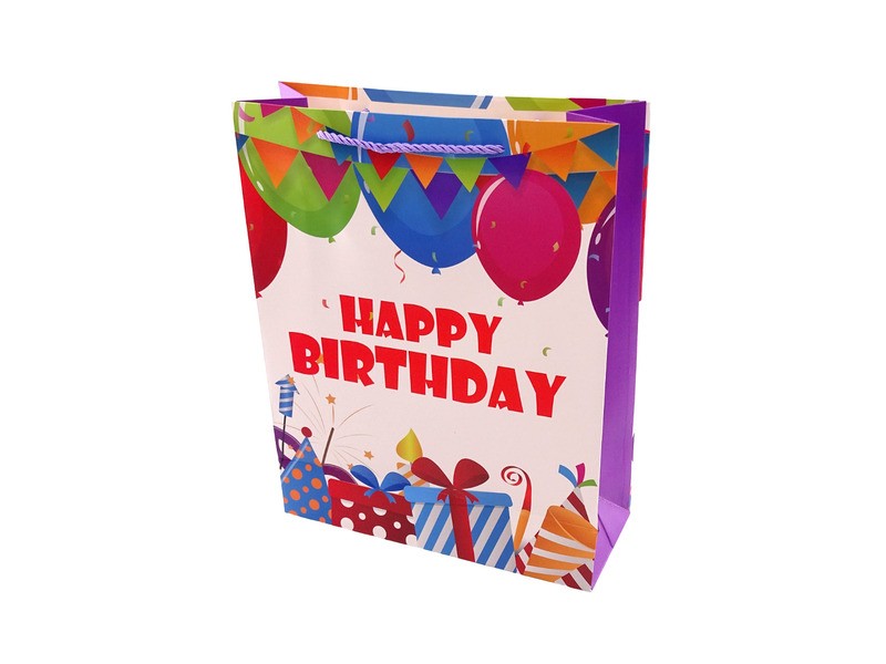 Papírtasak 'Happy Birthday' 26x32x10 cm