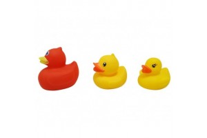 Műanyag sárga kacsák, 3 darab