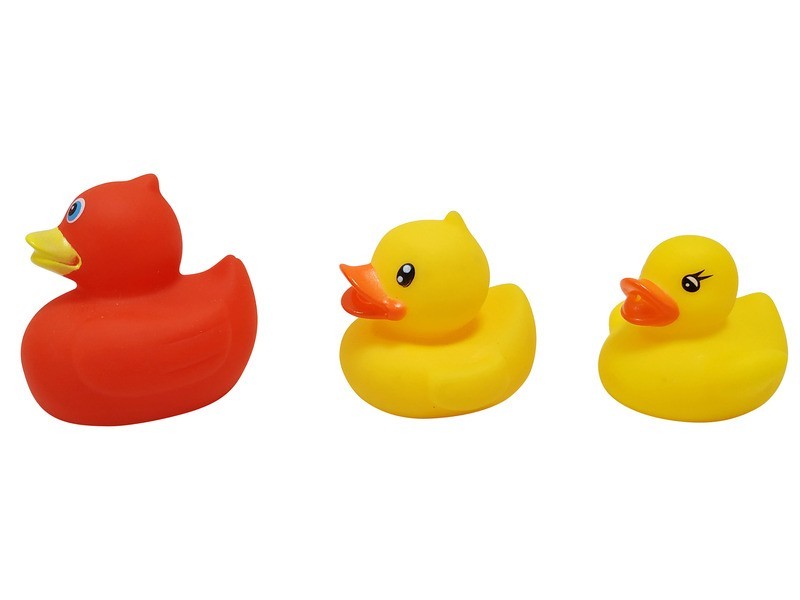 Műanyag sárga kacsák, 3 darab