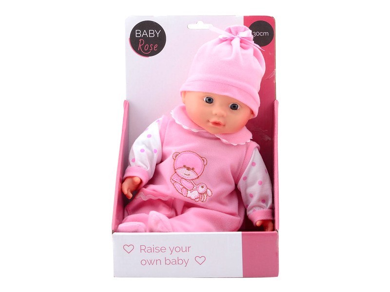 Baby Rose 30 cm játékbaba - rózsaszín ruhás