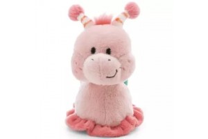 Nici csiga plüss 15 cm – halványrózsaszín, zöld ház