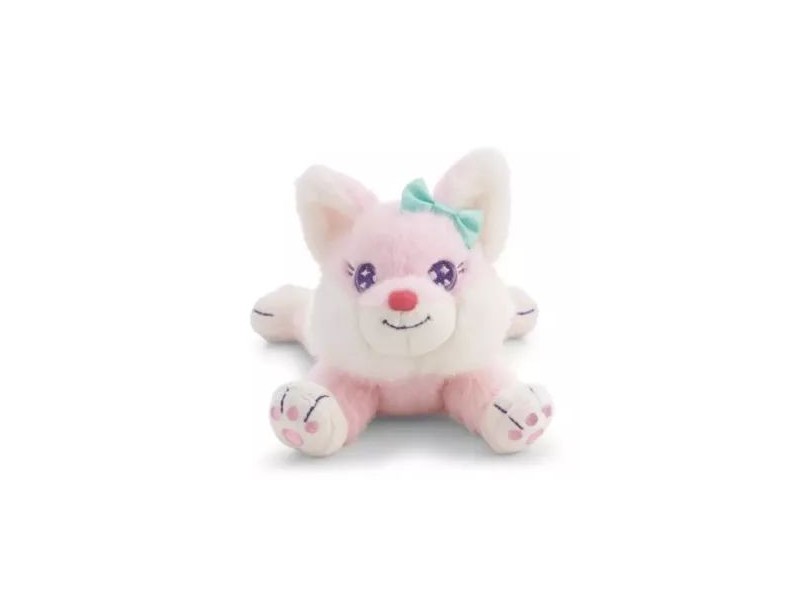 NICI róka plüss 18 cm – fekvő, rózsaszín-fehér