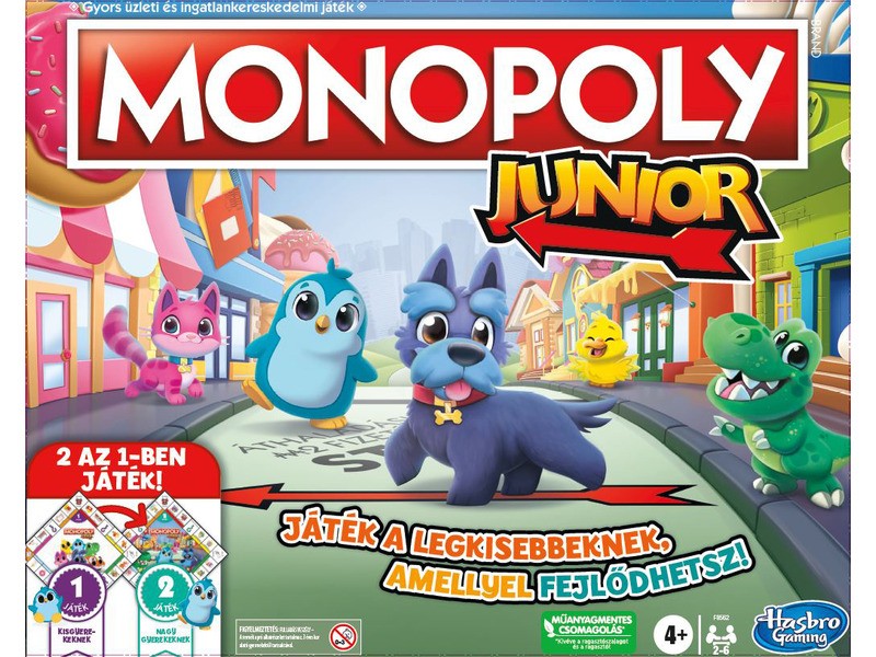 Monopoly Junior 2 az 1-ben játéktábla és kiegészítők