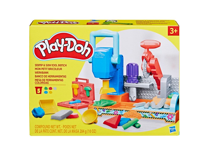 Play-Doh présgép és fűrész szerszámpad gyurmakészlet