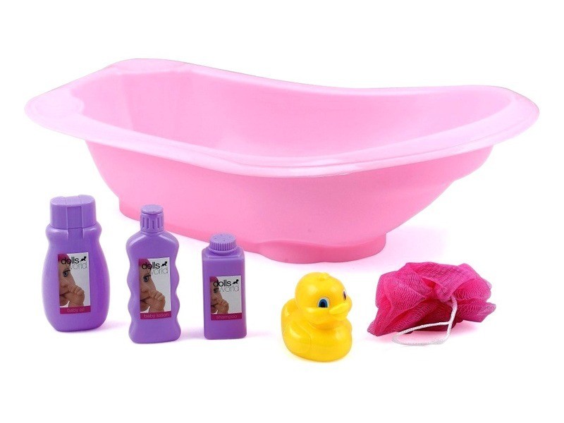 Rózsaszín babakád kiegészítőkkel 43 cm