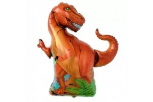 Narancssárga T-Rex fólia lufi 66×59 cm