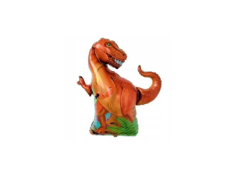 Narancssárga T-Rex fólia lufi 66×59 cm