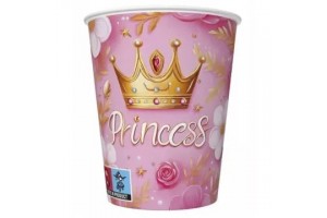 Korona mintás rózsaszín papírpohár 250 ml, 8 db