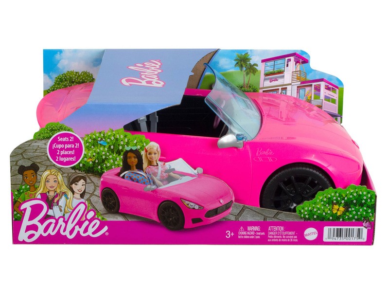 Barbie rózsaszín kabrió, kétüléses játékautó