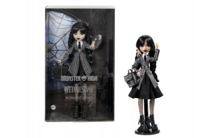 Monster High x Wednesday baba – izgalmas ablakos csomagolás
