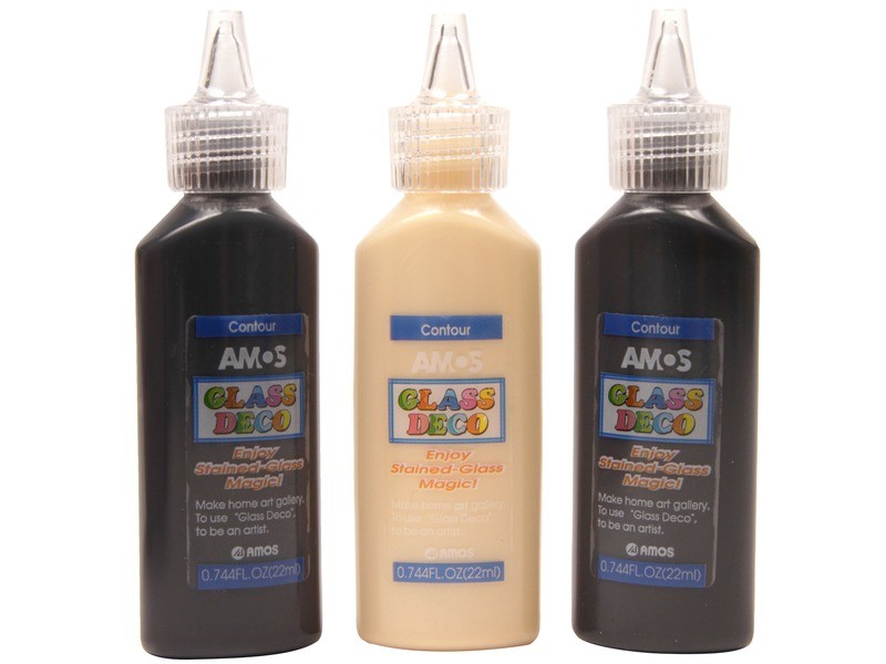 Üvegfesték kontúr készlet Amos Glass Deco 3x22 ml