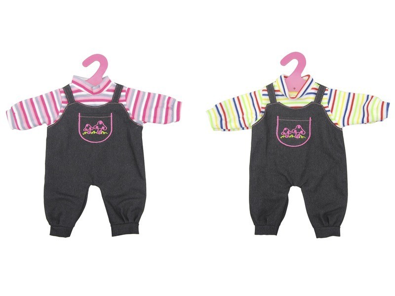 Kétrészes babaruha 46 cm-es babához, gombás zseb