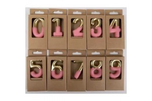 Arany-pink számos születésnapi gyertya 10 cm