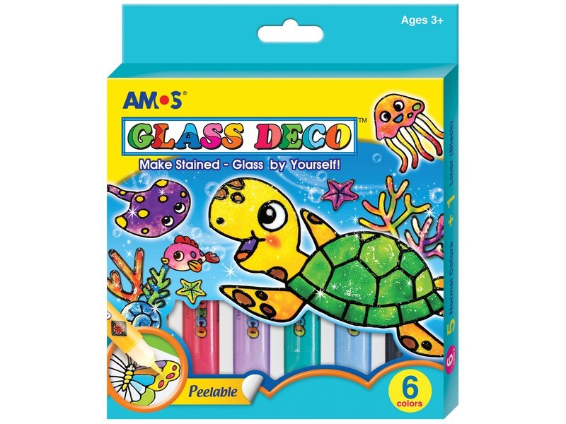 Glass Deco üvegfesték készlet, 6 darabos