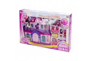 Palota játékkészlet hintóval - nyitható babaház