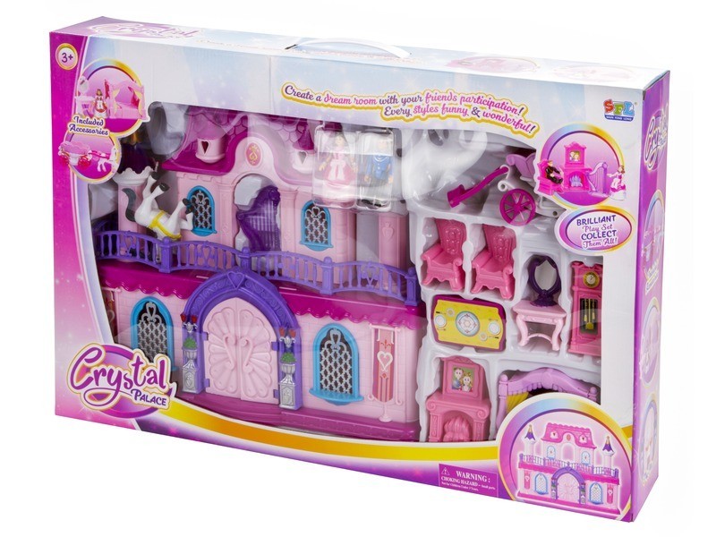 Palota játékkészlet hintóval - nyitható babaház