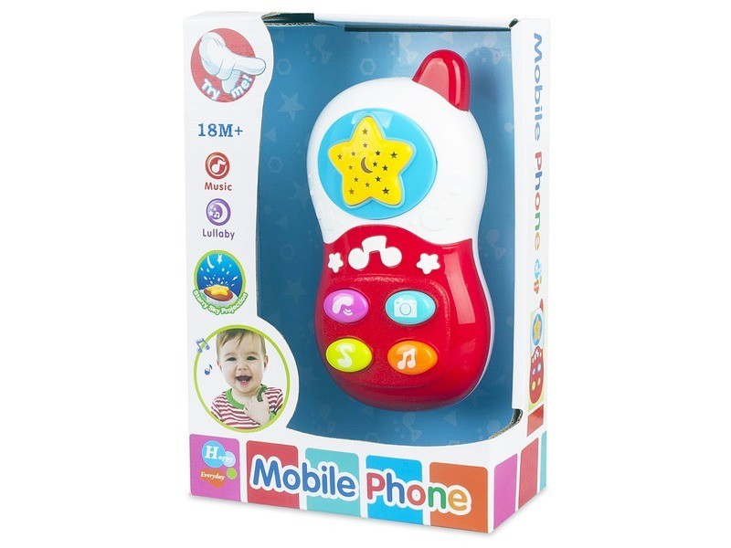 Zenélő világító mobiltelefon bébijáték