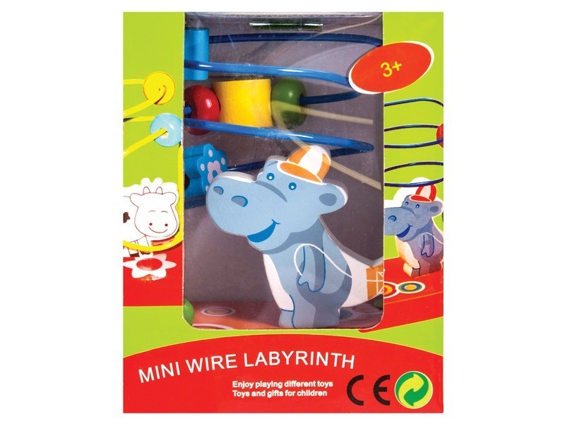 Fa vízilovas golyófuttató 10x7x13 cm