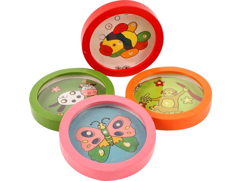 Állatos labirintusjáték 9,5 cm - fa ügyességi játék