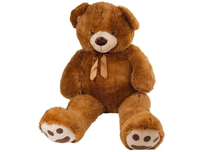 Barna 110 cm mackó plüssfigura — ölelhető, tappancsos talp