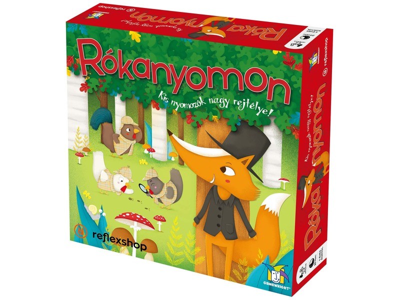 Rókanyomon doboz és játékelemek