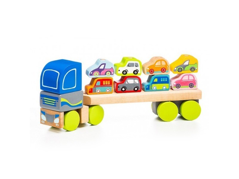 Cubika fa kamion autószállító utánfutóval 32 cm