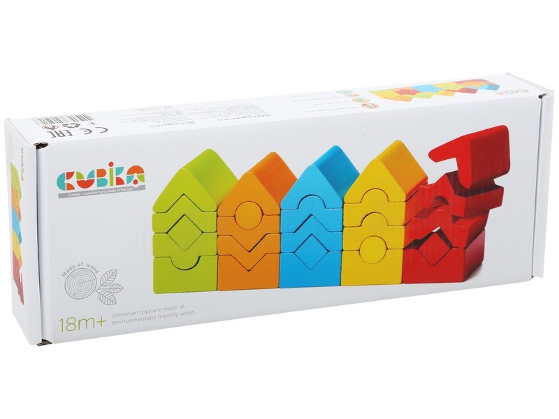 Cubika fa toronyépítő szett (5 db/csomag)