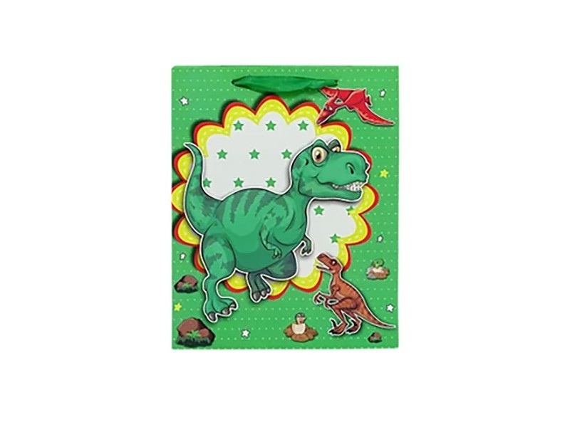 Dinós papírtasak 26×32×10 cm – 4 választható mintával