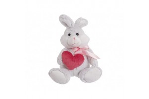 Plüss nyuszi szívecskével, 25 cm