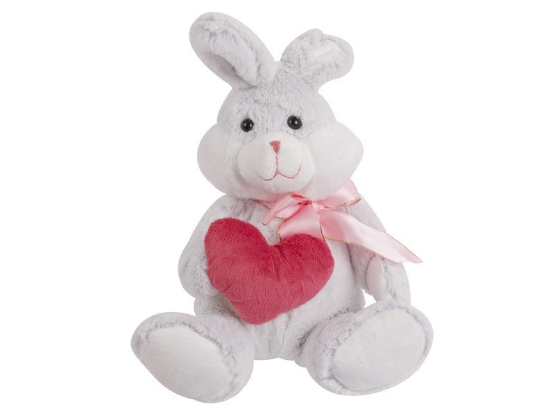Plüss nyuszi szívecskével, 25 cm