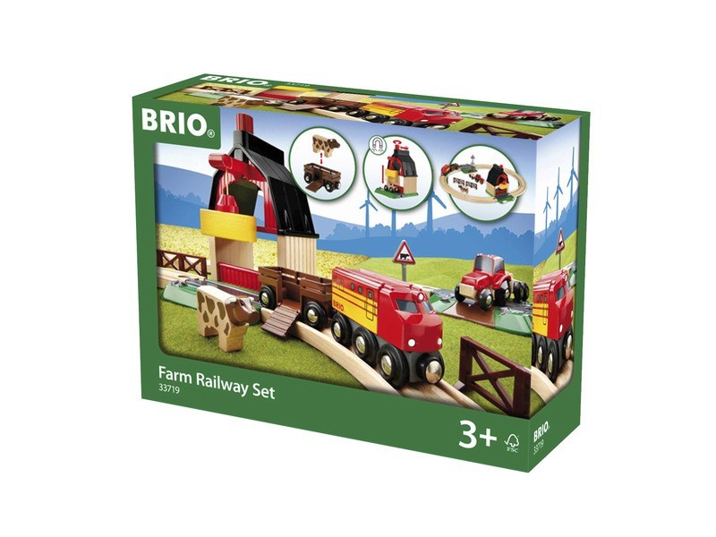 BRIO Farm vonat szett – fa vasúti játék