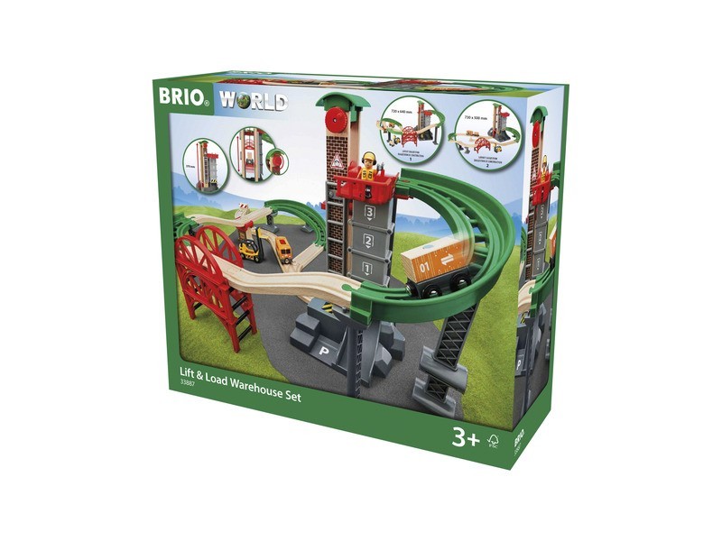 BRIO Logisztikai szett - fa daru és kocsik