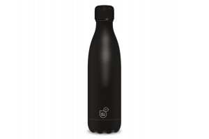 Duplafalú matt fekete fémkulacs 500 ml