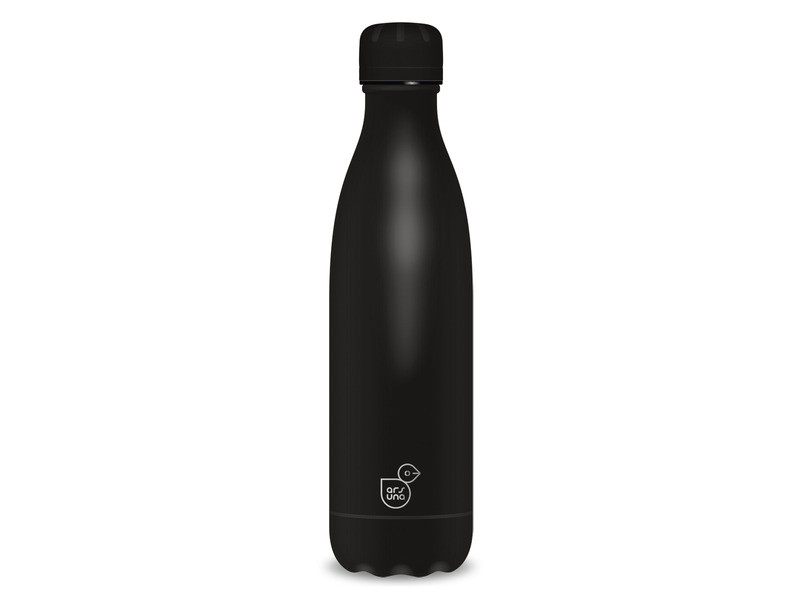 Duplafalú matt fekete fémkulacs 500 ml