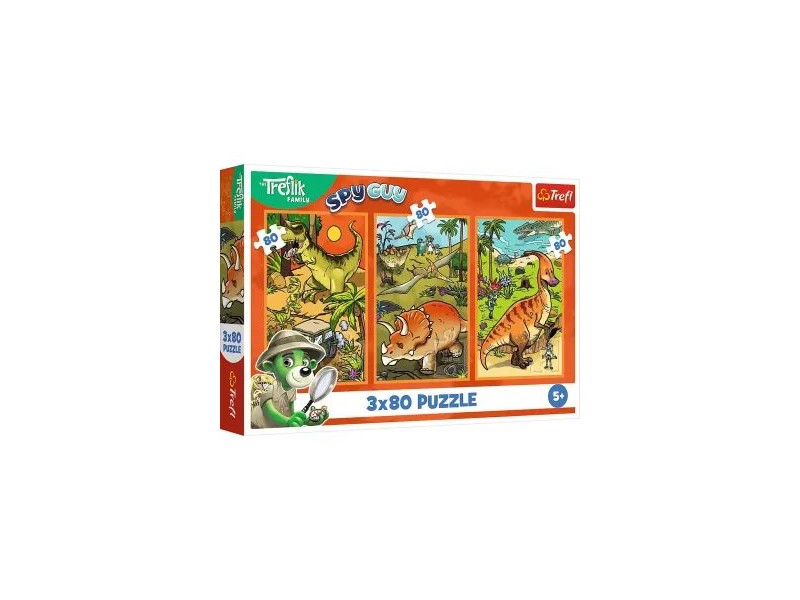 Trefl: Dinoszaurusz puzzle 3 az 1-ben (3×80 db)