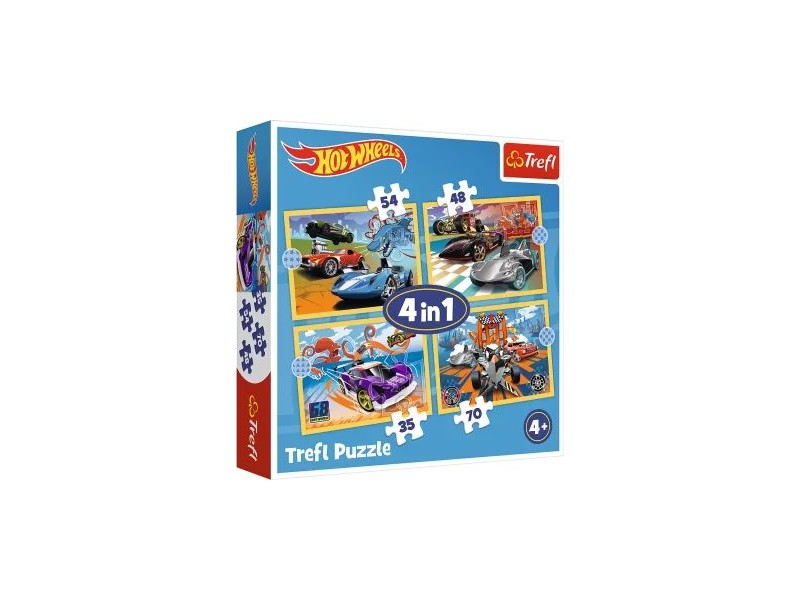 Trefl Hot Wheels 4 az 1-ben puzzle - termékkép