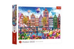 Trefl 1500 db Színes Amszterdam puzzle – részletgazdag kép