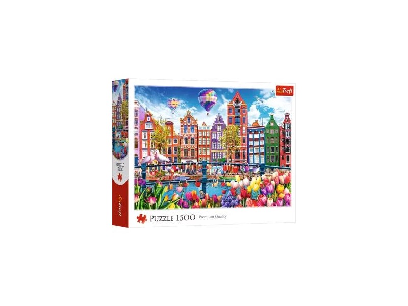 Trefl 1500 db Színes Amszterdam puzzle – részletgazdag kép