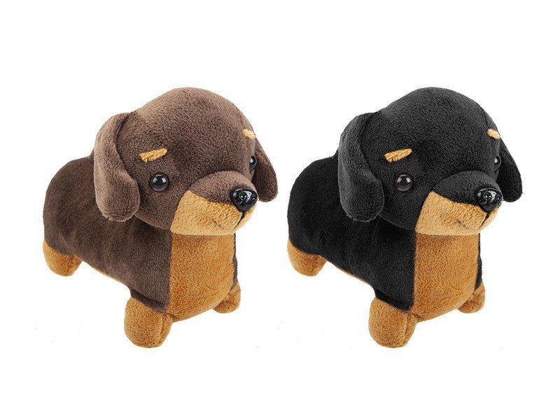 Tacskó plüssfigura 19 cm - barna és fekete